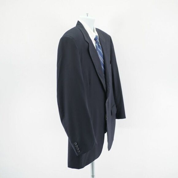 Samuelsohn Sb Savoy Wool 2 Piece Suit Blue Striped 44R 40 / 29 Pleated High Rise - Picture 11 of 16